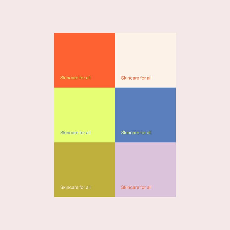 the color scheme for an art project, with different colors and font on each panel