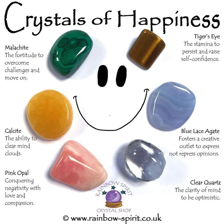 an image of crystal stones with the words crystals of happiness written below it in english