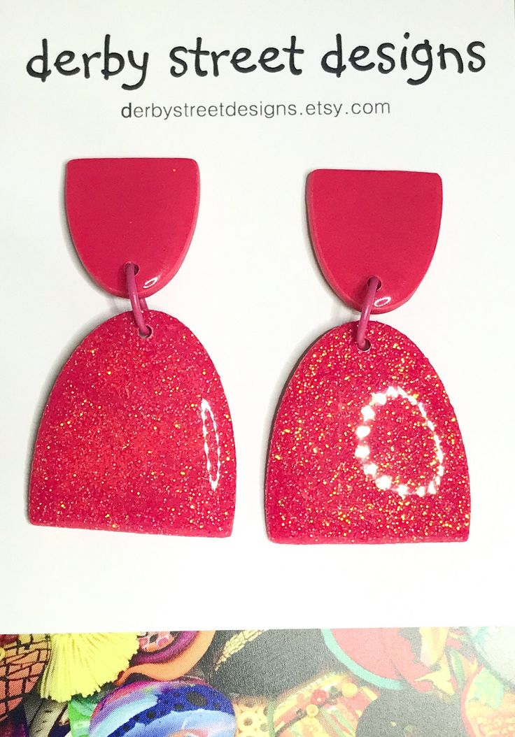 Glitter Earrings - #1150 Lightweight - 3.6g each Unique, Handmade 4.5cm long - measured from piercing 3cm wide Titanium Posts - Loved by the most sensitive ears Beautiful glitter, hot pink, resin coated, polymer clay stud earrings Stud section has no glitter Post is approximately 5mm from top Colours may vary slightly depending on device used Titanium Posts and Quality Comfort Backs Earrings can be changed to hooks if so desired at no extra cost.  There are many co-ordinating colours to choose from.  Hooks in anodised aluminium and niobium.    Contact me when purchasing with your choice of type and colour Earrings arrive gift boxed ready for giving or a beautiful gift for yourself Hot Pink Glitter, Earrings Big, Bold Earrings, Glitter Earrings, Earrings Polymer Clay, Earrings Stud, Big Earrings, Sensitive Ears, Pink Glitter