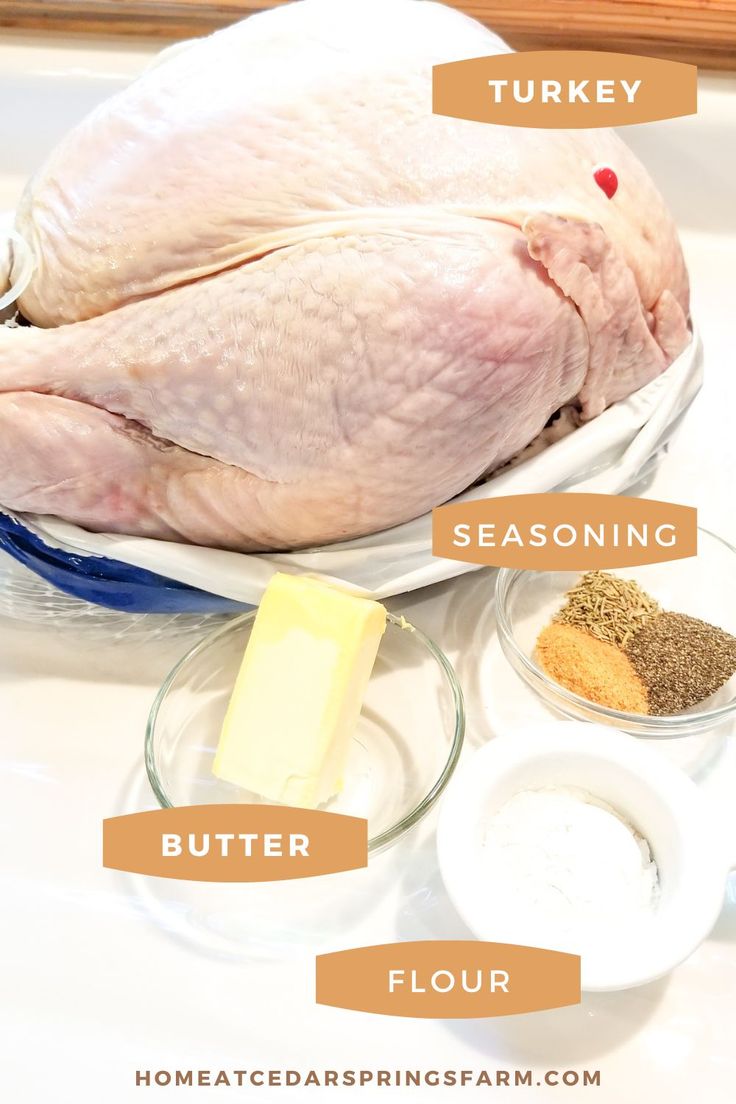 the ingredients to make a turkey recipe are shown in bowls