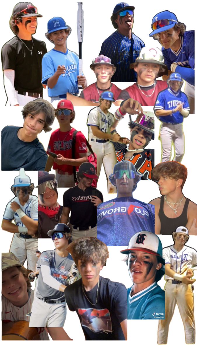 a collage of baseball players and their names in different colors, sizes, and styles