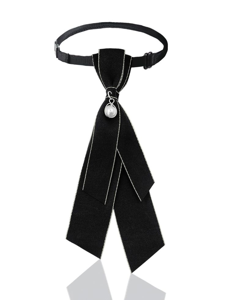 Styling A Tie Women, Women Outfit With Tie, Tie Female Outfit, Elegant Black Neckwear With Ties, Female Bow Tie, Elegant Ribbon Neckwear Standard Tie, Outfits With A Tie, Women With Ties, Female Tie