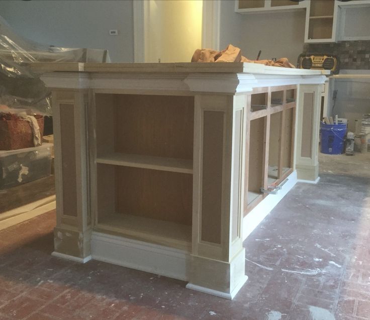 an empty kitchen is being remodeled in preparation for the new cabinets to be installed on the wall