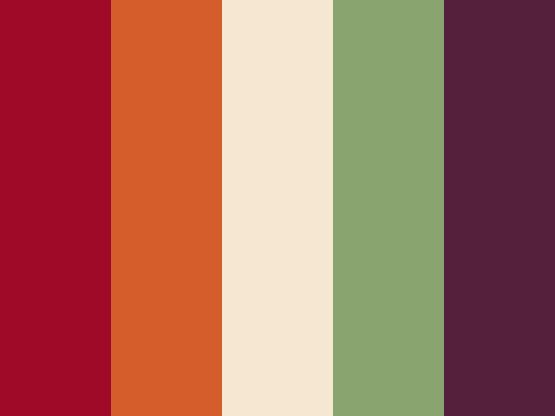 an image of the color palette in red, orange and green