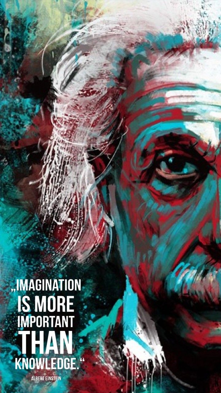 an old man's face with the words, imagination is more important than knowledge