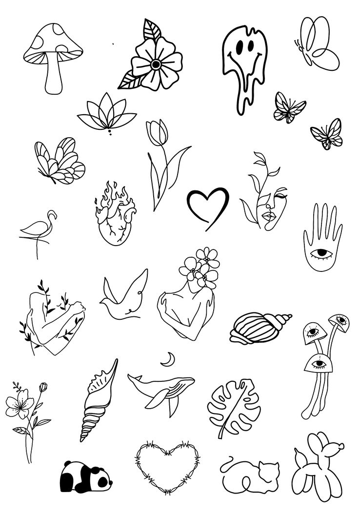 a bunch of different types of tattoos on a white background