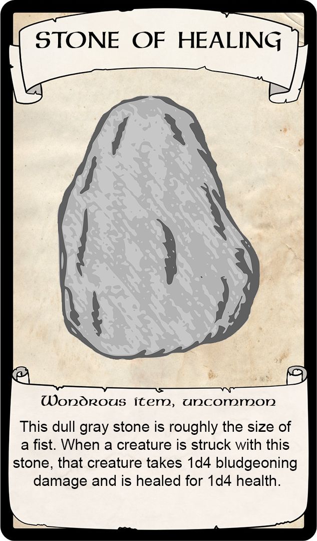 a card with an image of a rock on it