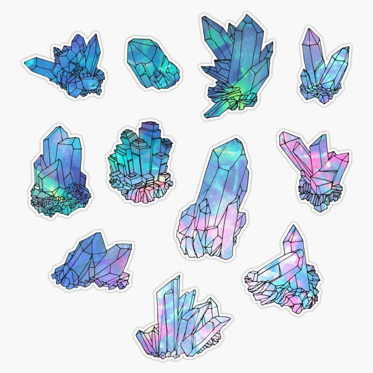 stickers with different shapes and sizes of crystals