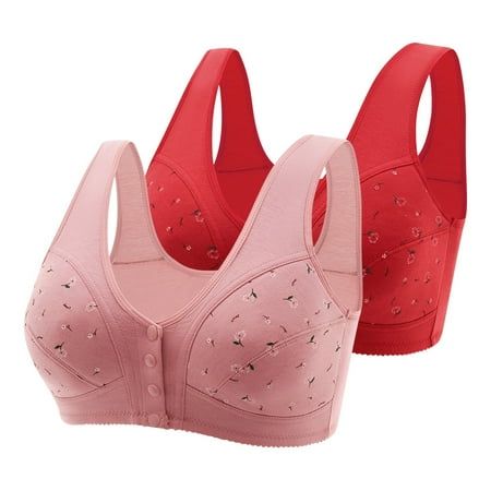 Wycnly Full Figure Bras for Women 2pcs Front Closure Plus Size Comfort Compression Push up Bralettes Elder Full Coverage Seamless Wireless Bras Sports Bra Pack Summer Saving Bras PLEASE NOTE: Our clothes all are designed for Asian figure,which means would be smaller than normal US sizes Colors may be slightly different depending on computer and monitor settings. Please check the Size Chart before order. If you are not sure the size, please send message to us. Product Description: Season:Spring,S Womens Bra, Bras Lace, Wireless Sports Bra, Wireless Bras, Fashion Everyday, Bra For Women, Bra Size Charts, Summer Savings, Plus Size Activewear