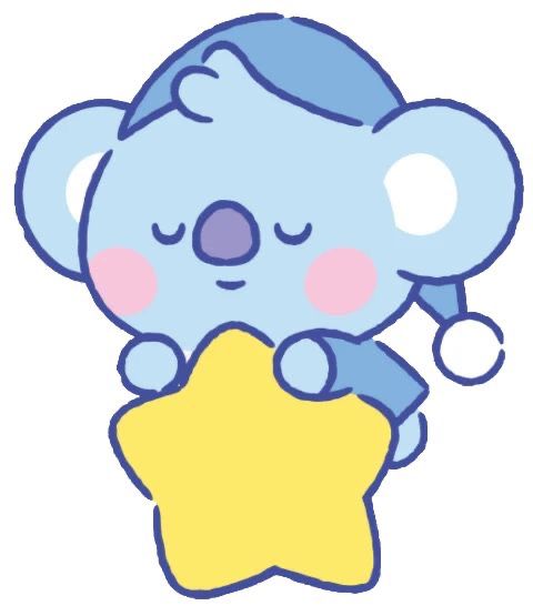 a blue koala holding a yellow star