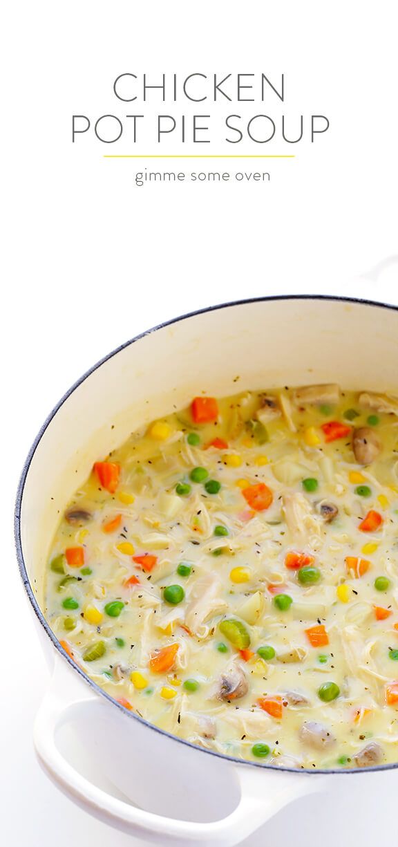 the chicken pot pie soup is ready to be eaten