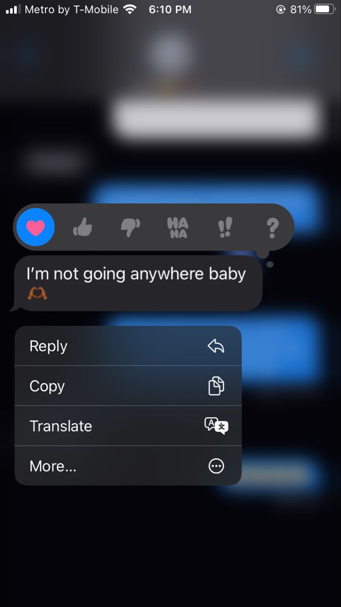 the text message is being displayed on an iphone's screenshote, and it appears to be not going anywhere baby