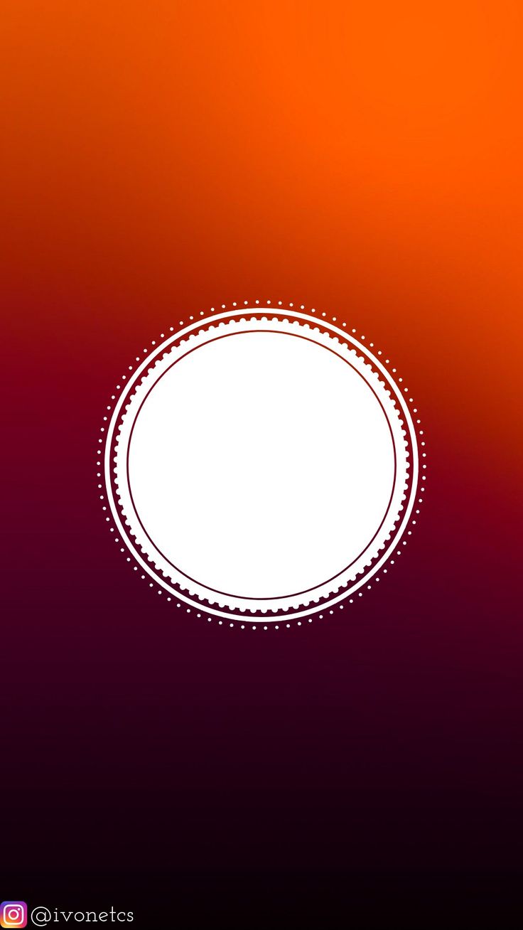 an orange and red background with a white circle