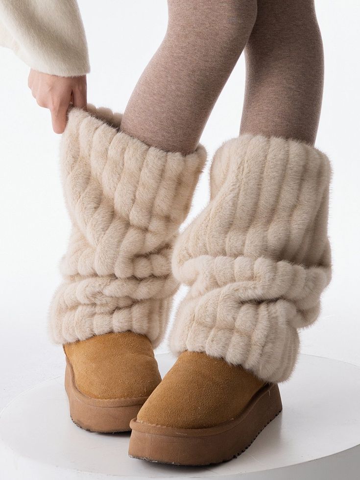 The price is for a pair of leg warmers only, others are not included. Garment Size SizeFree SizeFull Length40 Fluffy Leg Warmers, Winter Leg Warmers, Kasut Wanita, Fluffy Boots, Kawaii Outfit, Fall Styles, Swag Shoes, Really Cute Outfits, Amazing Photos