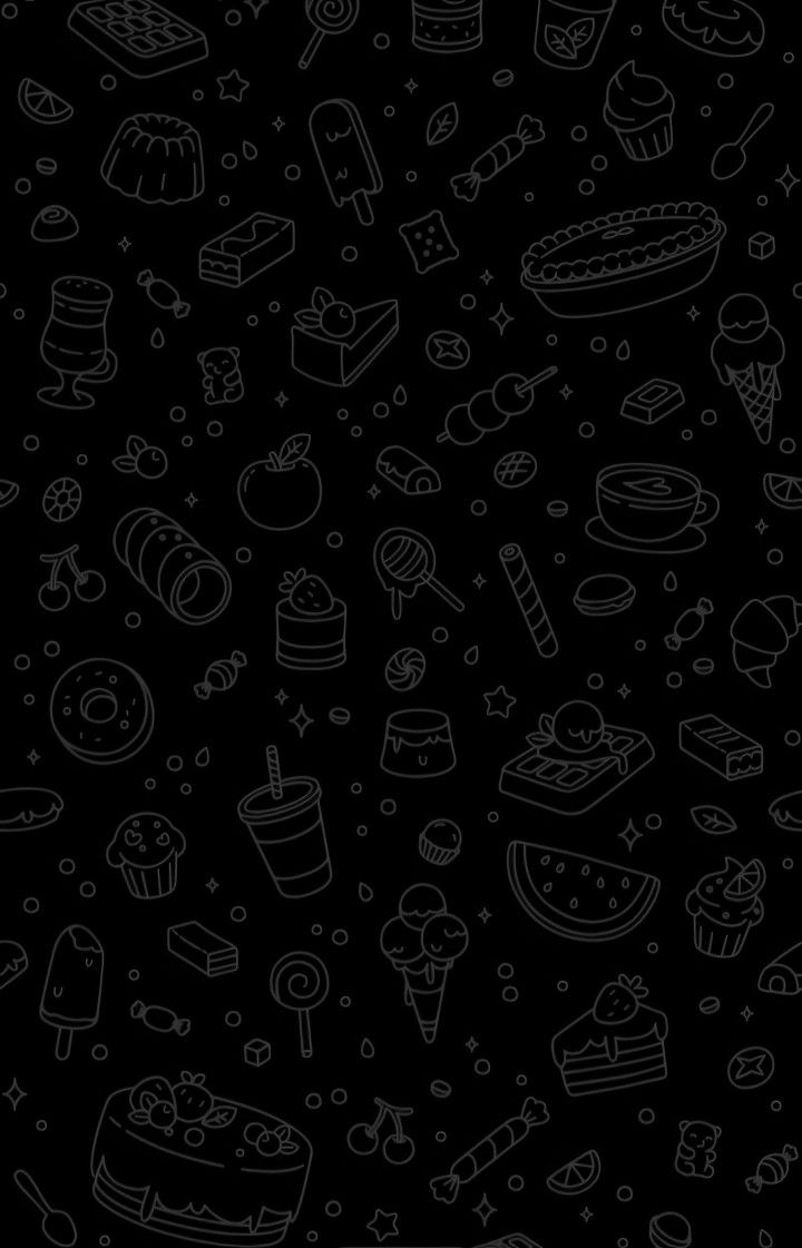 a black and white background with different types of food