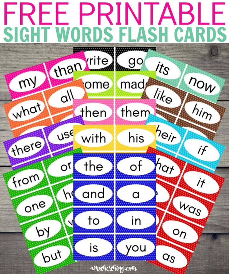 free printable sight words flash cards for kids to use in the classroom or at home