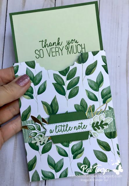 someone holding up a card with leaves on it and the words thank you so very much