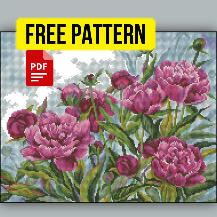 Free Printable PDF Cross Stitch Pattern with Peonies Download Cross Stitch Patterns Free Disney, Large Cross Stitch, Large Cross Stitch Patterns, Counted Cross Stitch Patterns Free, Dimensions Cross Stitch, Free Cross Stitch Pattern, Free Cross Stitch Patterns, Free Cross Stitch Charts, Floral Cross Stitch Pattern