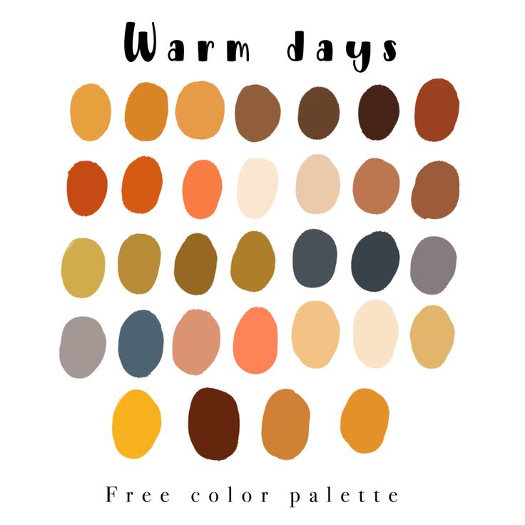 an image of warm days with the words free color palette