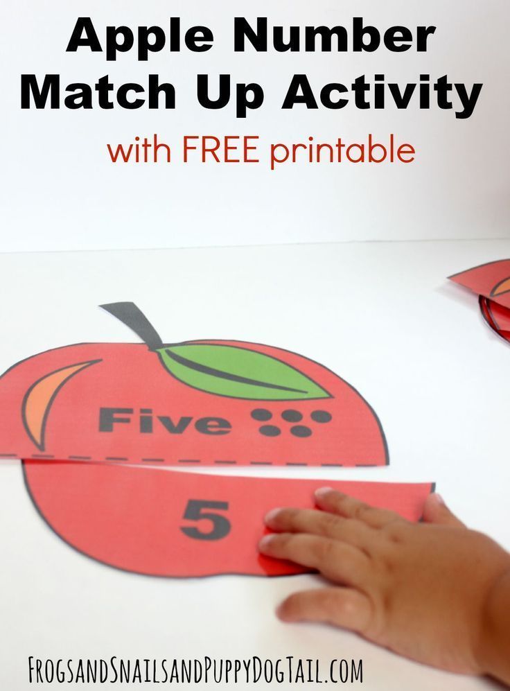 an apple number match up activity with free printables for kids to practice numbers