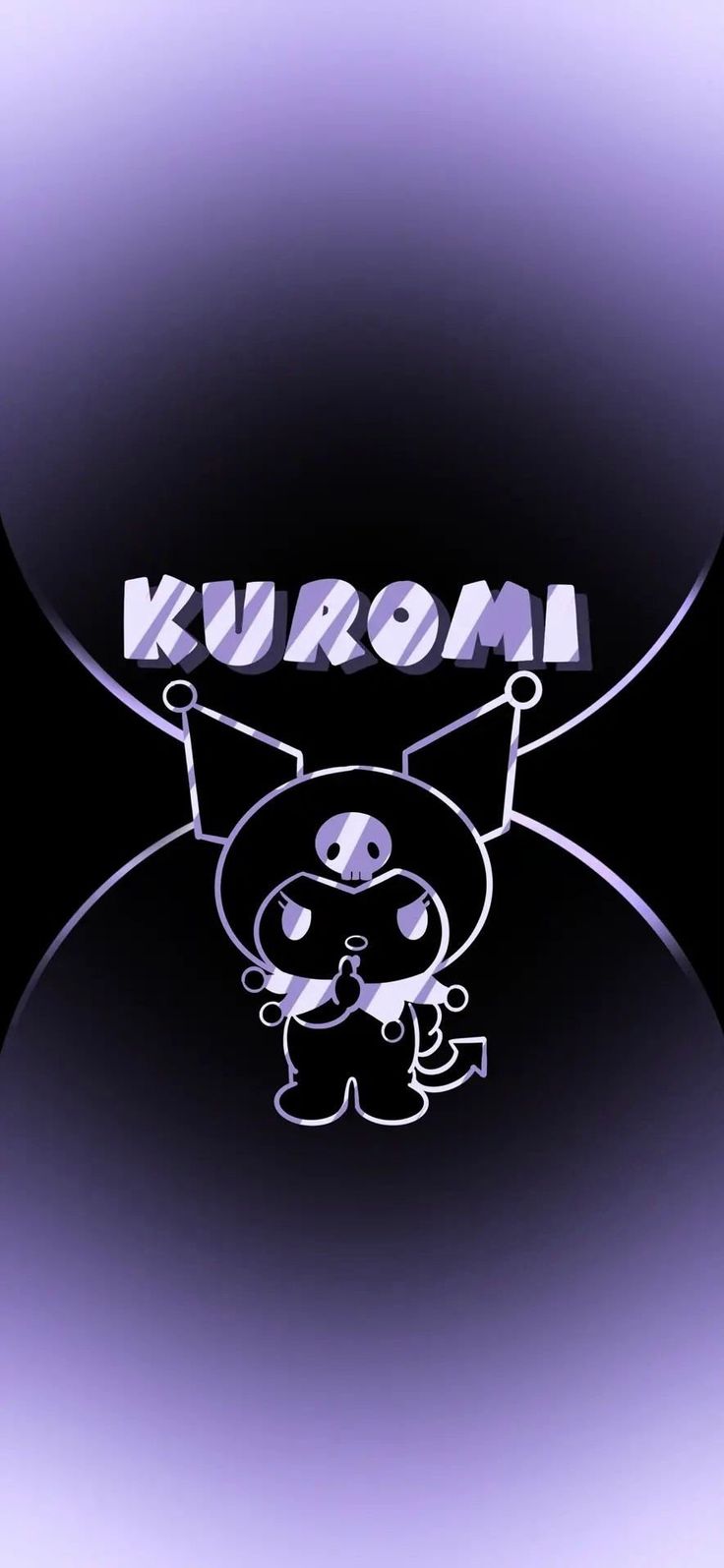 the word kurom written in white on a black background with an image of a cartoon character