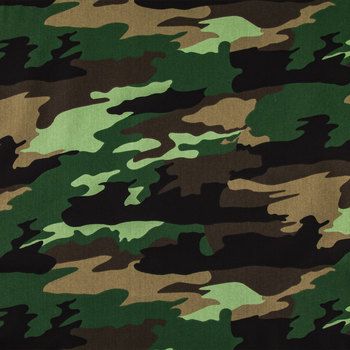 the camouflage pattern is green and brown