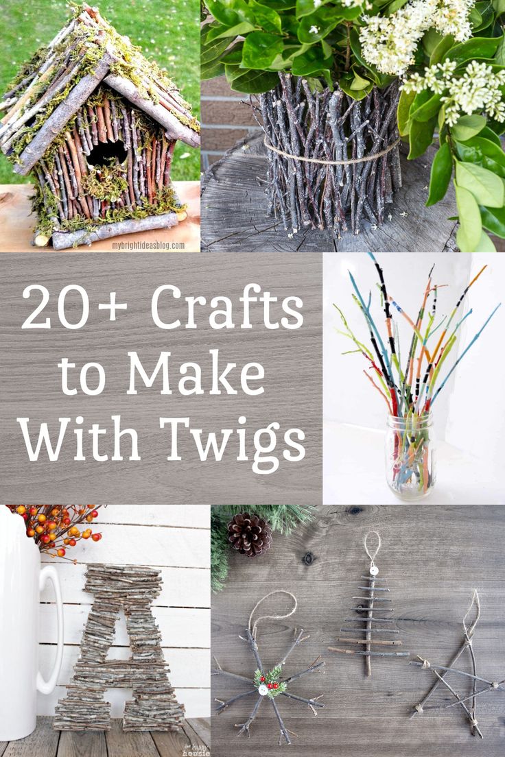 the words 20 + crafts to make with twigs