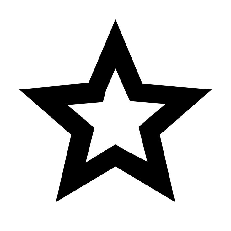 a black and white star icon on a white background