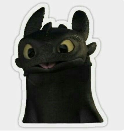 a close up of a toothless black dragon sticker