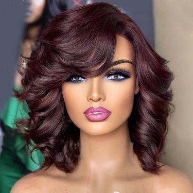 Colorful Wigs For Sale | Idefinewig Short Lace Front Wigs, Short Red Hair, Double Drawn Hair, Wavy Bob Hairstyles, Loose Waves Hair, Wigs For Sale, Short Wavy, Short Bob Wigs, Human Hair Wig