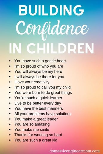 a poster with the words building confidentness in children on it's back ground