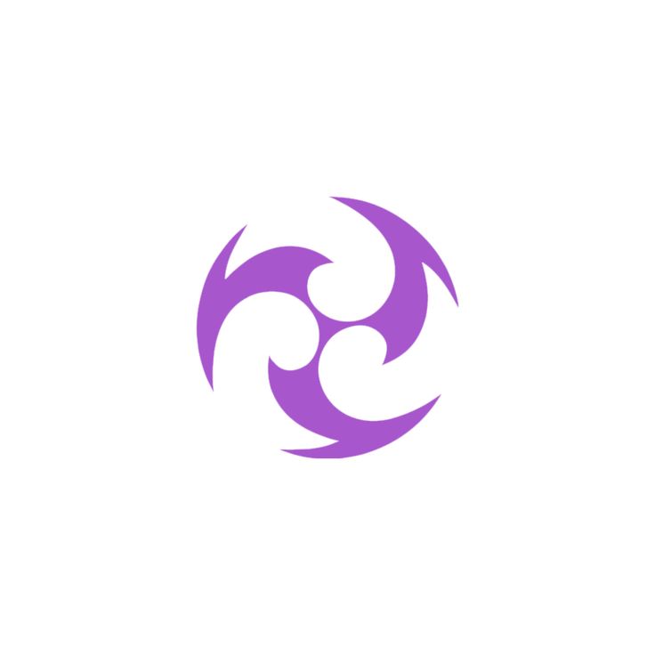 a purple circular logo on a white background