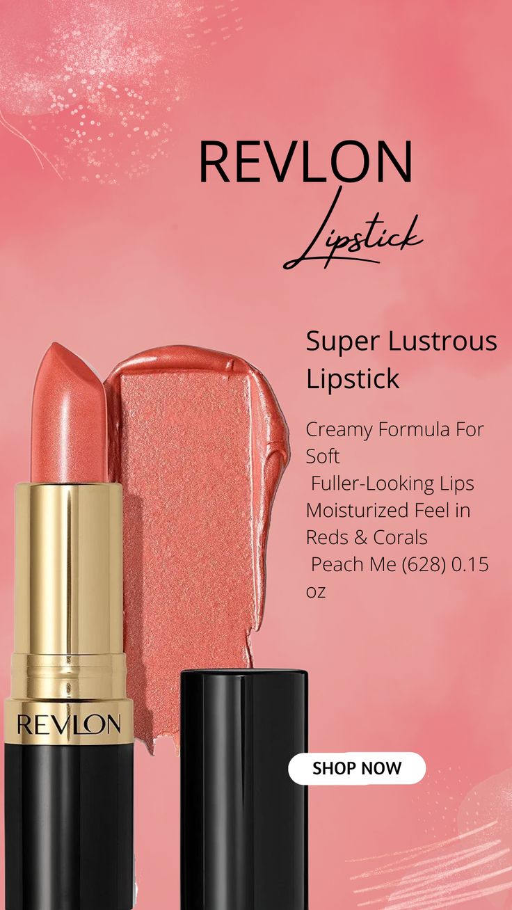 REVLON Lipstick in Peach Me (628) offers a creamy formula for soft, fuller-looking lips. This lipstick provides a moisturized feel in vibrant shades of reds & corals, giving you a perfect pout. Get ready to rock a bold lip look with #REVLONlipstick #LipstickLove #BoldBeauty #MakeupMustHave.#lipstick #eyeshadow #lips #eyeliner #cosmetics #foundation #mascara #makeup #instamakeup #cosmetic #eyebrows #lashes #makeupaddict Eyeshadow Lips, Revlon Lipstick, Peach Lipstick, Coral Lipstick, Coral Lips, Revlon Super Lustrous Lipstick, Lipstick Eyeshadow, Bold Lip, Revlon Super Lustrous