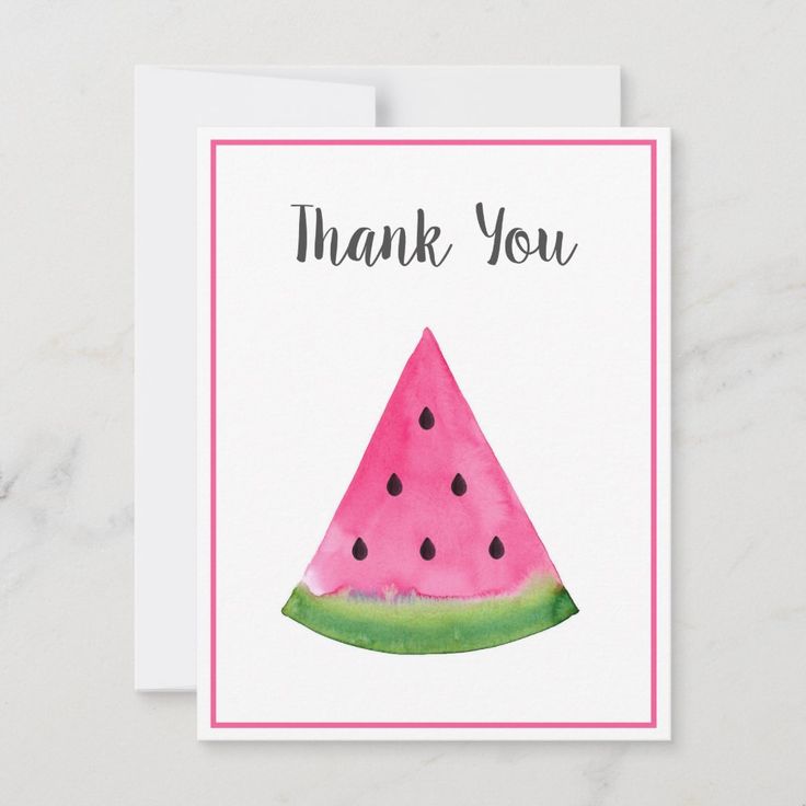 a watermelon card with the words thank you