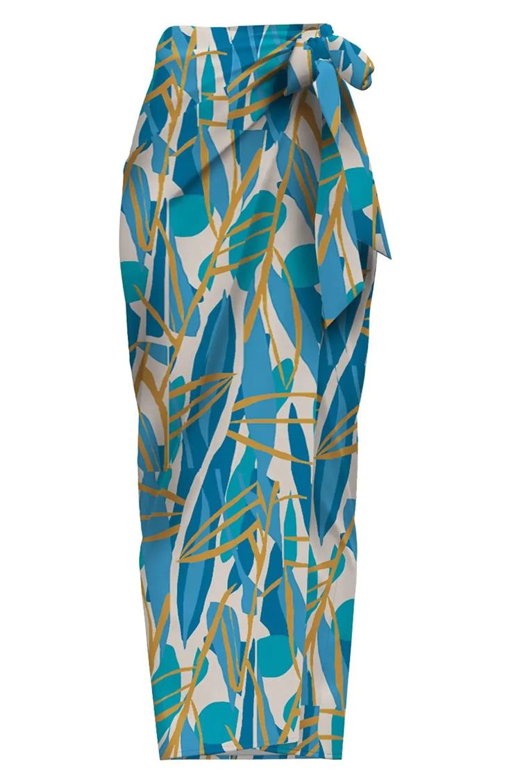 DIARRABLU Seur Blossom Print Maxi Wrap Skirt | Nordstrom Floral Wrap Skirt Outfit, Wrap Skirt Outfit, Maxi Wrap Skirt, Small Atelier, Dakar Senegal, Floral Wrap Skirt, Island Wear, African Styles, Abstract Leaf