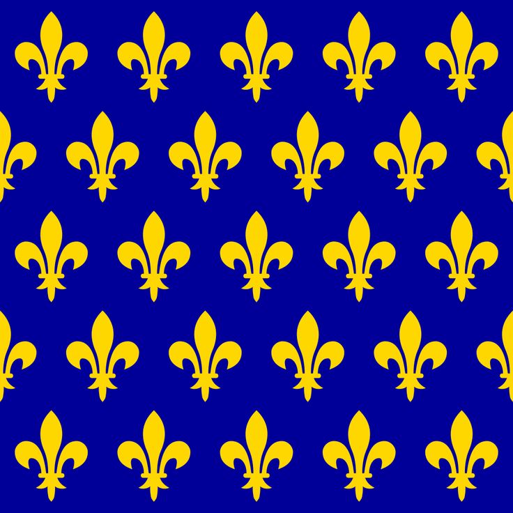 yellow fleur de lis on a blue background