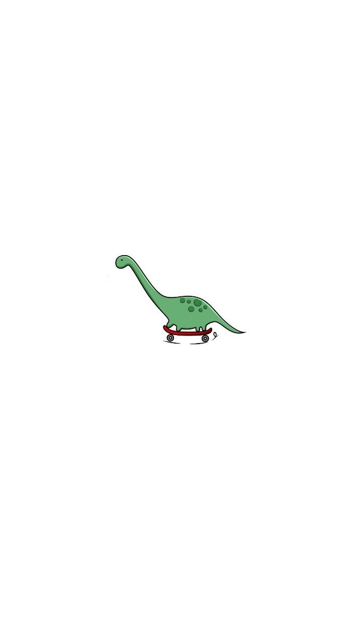 a green dinosaur skateboarding on a white background