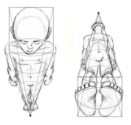 three different views of the human body, including one man's head and torso