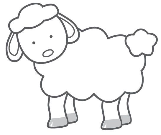 a black and white drawing of a sheep on a white background with the outline of its head