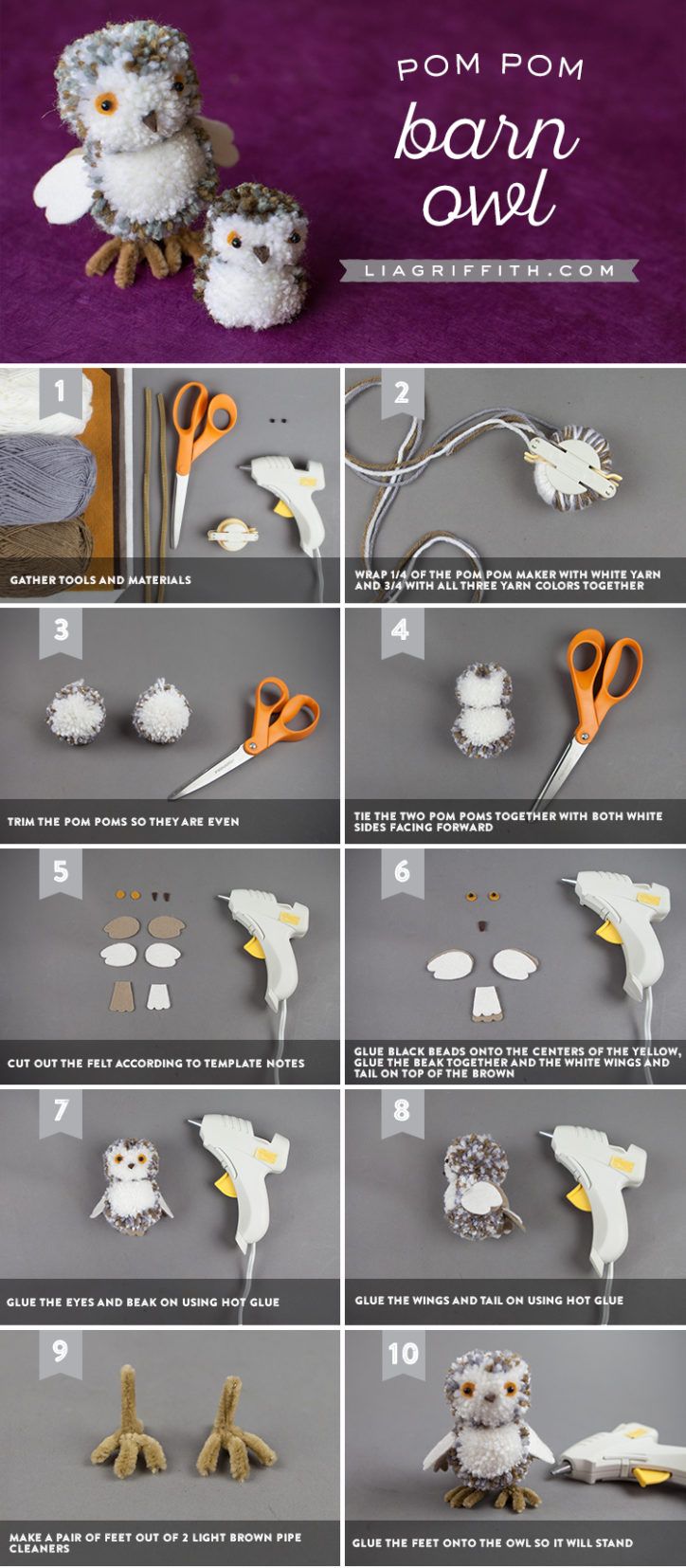 the instructions for how to make an owl ornament with yarn and paper machs