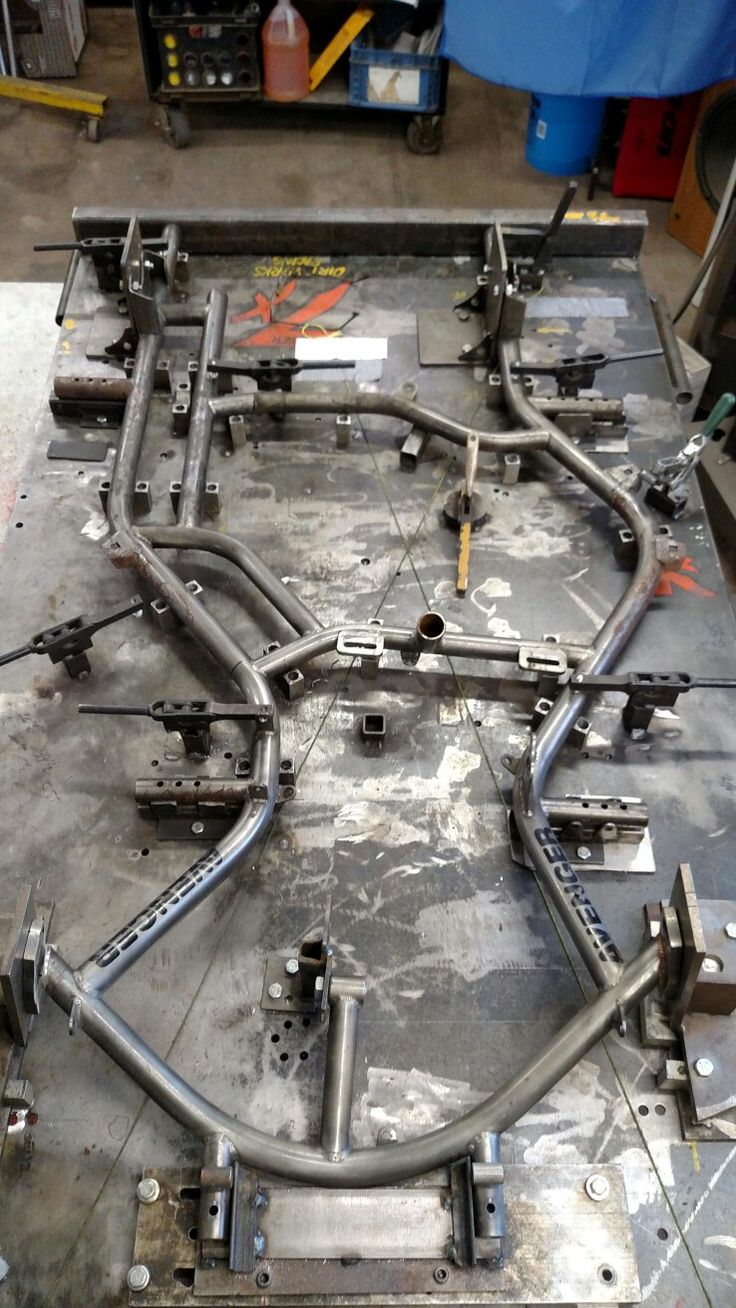 the metal frame is being worked on