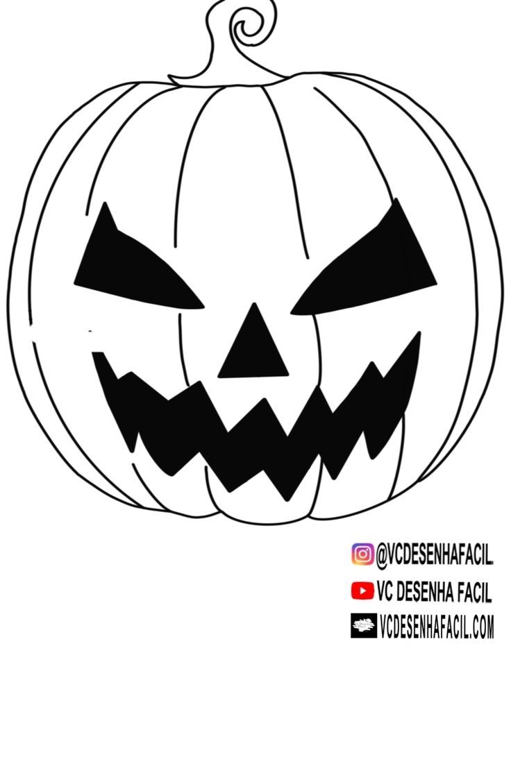 a black and white drawing of a jack o lantern