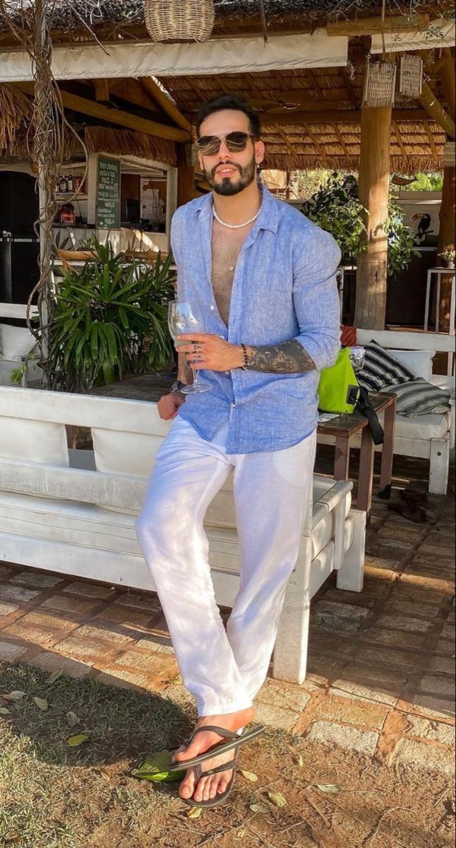 Linen Outfit Men, Airport Outfit Men, Mens Vacation Outfits, Goa Outfits, Linen Shirt Outfit, Vacation Outfits Men, Thailand Outfit, Beach Outfit Men, Party Outfit Men