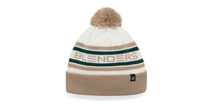 Blenders 'Pom Beanies' take quality knitted construction and introduce a decorative pom at the top for a vintage-inspired look. Colorful stripes and a repeating Blenders logo double down on the retro fun, while a one-size-fits-most design makes looking good effortless. // Details Gender: Unisex Color: Khaki Material: Knit Size: One Size Fits All Alpine Aesthetic, Blenders Eyewear, Snow Accessories, Double Down, Pom Beanie, Personal Marketing, Three Color, Shop Signs, Color Khaki