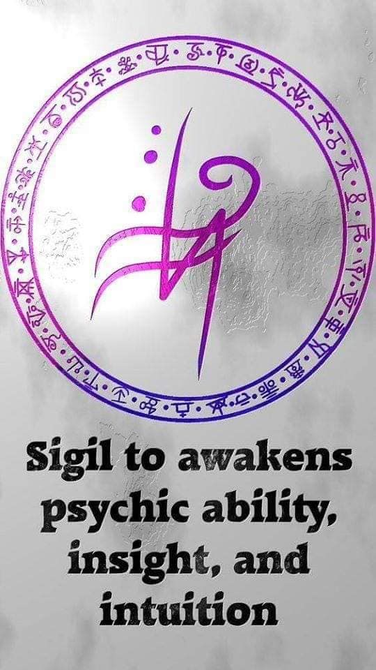 an image of a sign that says, sigit to awakes psychic ability, insight, and intention