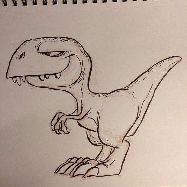 a drawing of a dinosaur with its mouth open