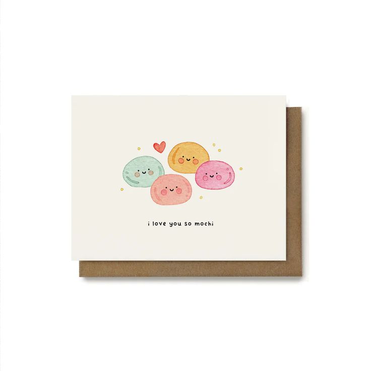 a card with three donuts on it and the words i love you so much