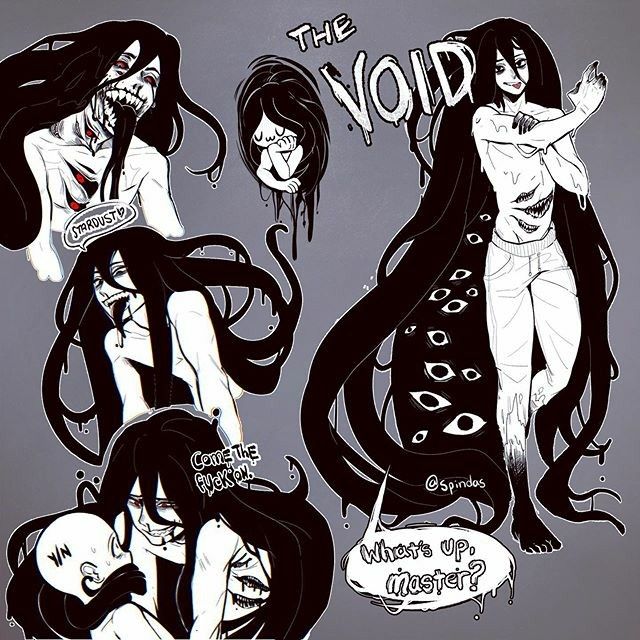 some black and white drawings of women with long hair, one woman is holding a knife