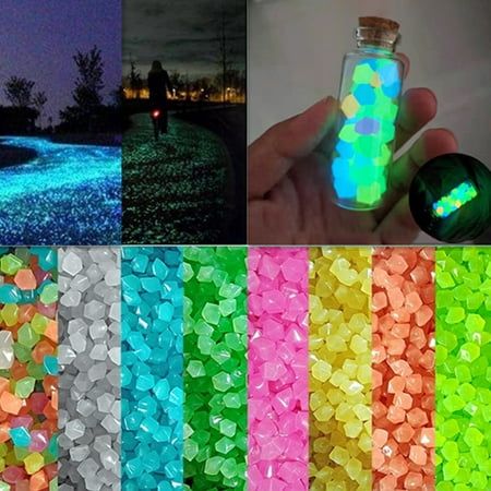 there are many different images of glow in the dark and one is holding a bottle