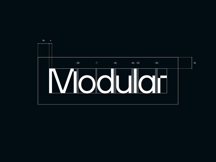 the word modular is shown in white on a black background, with lines and dots